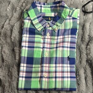Ralph Lauren Men's Plaid Shirt in Green and Blue